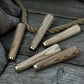 Set of 5 Tapered Ash Wood Handles with Brass Rings