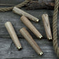 Set of 5 Tapered Ash Wood Handles with Brass Rings