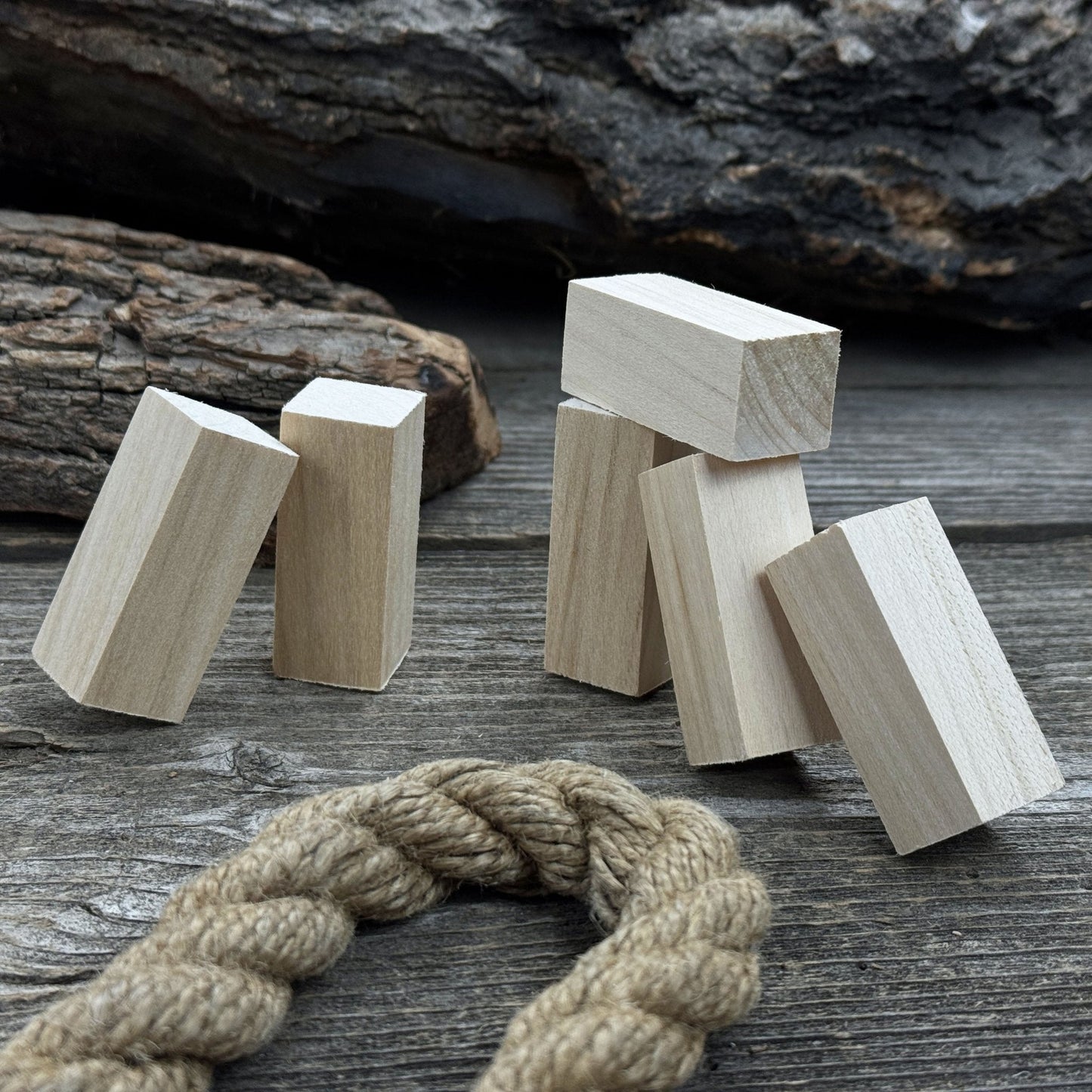 Set of 6 Linden Wood Carving Blanks, 5 × 2 × 2 cm (1.97 × 0.79 × 0.79 in)