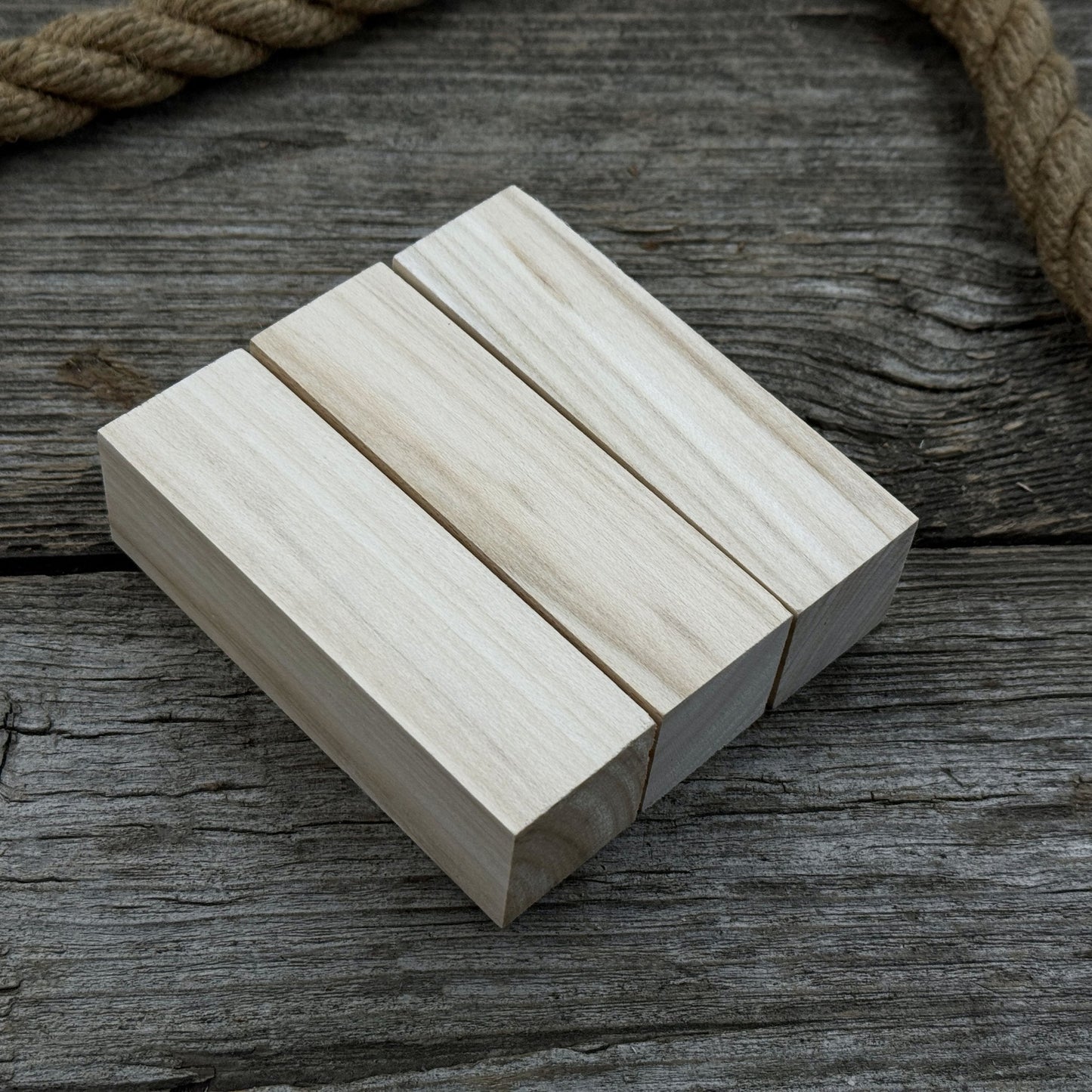 Set of 6 Medium Rectangular Linden Wood Carving Blanks