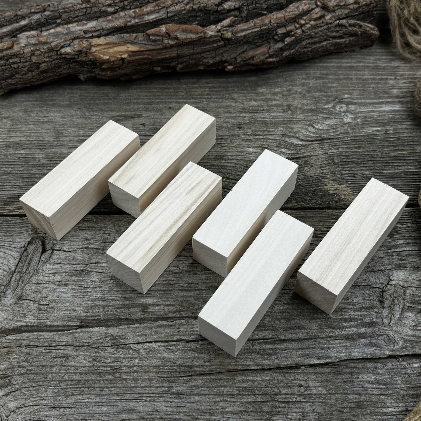 Set of 6 Medium Rectangular Linden Wood Carving Blanks