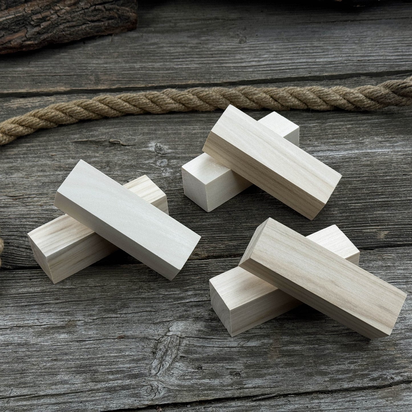 Set of 6 Medium Rectangular Linden Wood Carving Blanks