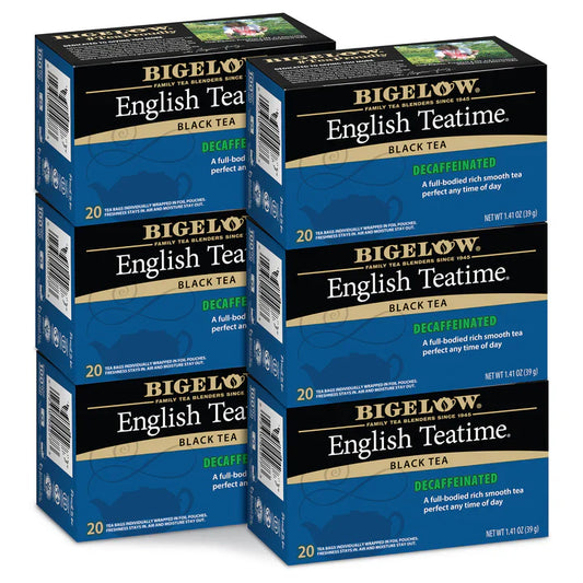 Bigelow English Teatime Decaf Black Tea, 20 Bags, Case of 6