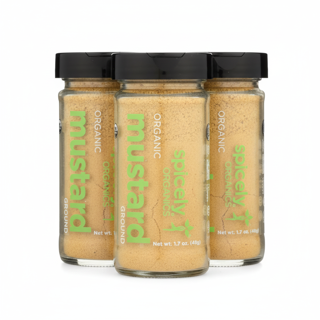 Spicely Organics Organic Mustard Ground, Pack of 3 - 1.7 Oz - USDA Certified