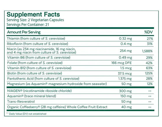 Qualia NAD+ Optimized Aging Supplement, 42 Capsules