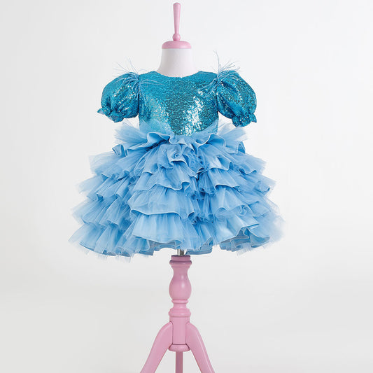Perla Blue Party Dress