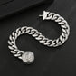 The King - 12mm Cuban Link Bracelet in White Gold Plated by Bling Proud | Urban Jewelry Online Store