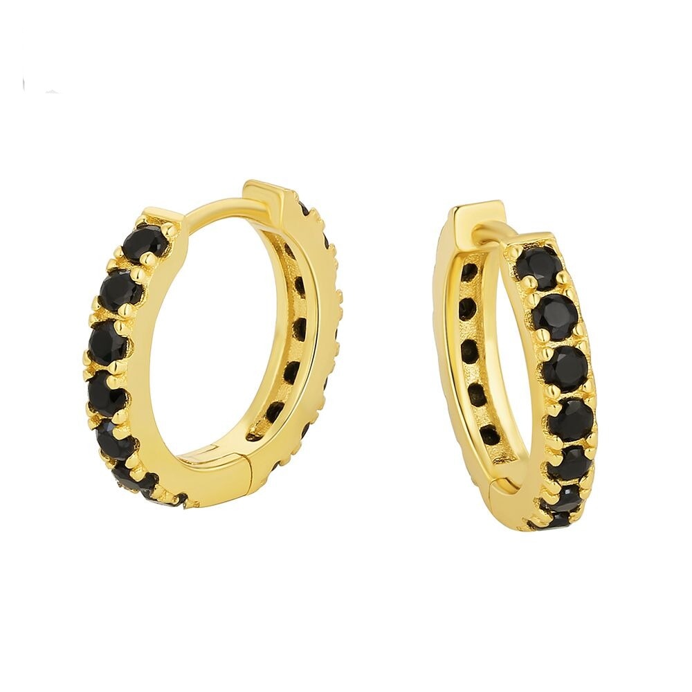 The Magic Circle® - 925 Sterling Silver Black Diamond Men's Hoop Earrings by Bling Proud | Urban Jewelry Online Store