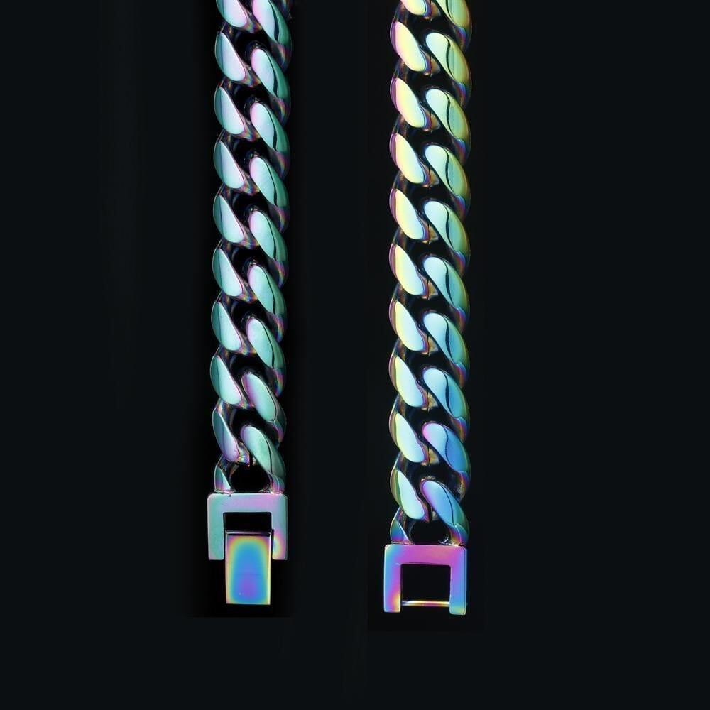 The Rainbow Bridge® - 10mm Rainbow Miami Cuban Link Chain by Bling Proud | Urban Jewelry Online Store