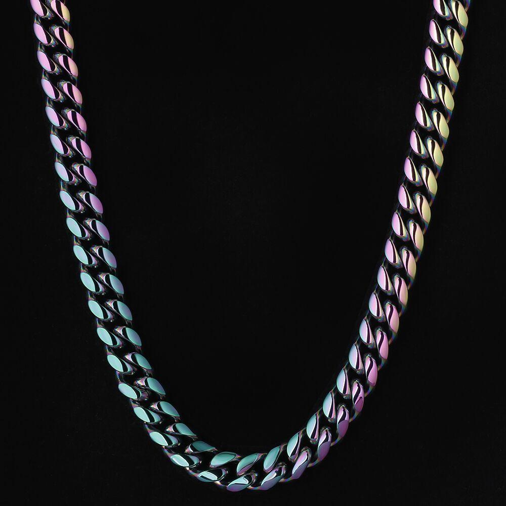 The Rainbow Bridge® - 10mm Rainbow Miami Cuban Link Chain by Bling Proud | Urban Jewelry Online Store