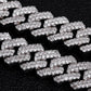 The Shining Moment® - 10mm Iced Out Diamond Prong Link Cuban Choker in White Gold by Bling Proud | Urban Jewelry Online Store
