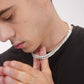 The Shining Moment® - 10mm Iced Out Diamond Prong Link Cuban Choker in White Gold by Bling Proud | Urban Jewelry Online Store