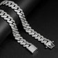The Shining Moment® - 10mm Iced Out Diamond Prong Link Cuban Choker in White Gold by Bling Proud | Urban Jewelry Online Store