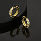 The Sparkling Circle® - 925 Sterling Silver Hexagon Diamond Hoop Earrings in 14K Gold by Bling Proud | Urban Jewelry Online Store