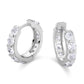 The Sparkling Circle® - 925 Sterling Silver Hexagon Diamond Hoop Earrings in White Gold by Bling Proud | Urban Jewelry Online Store