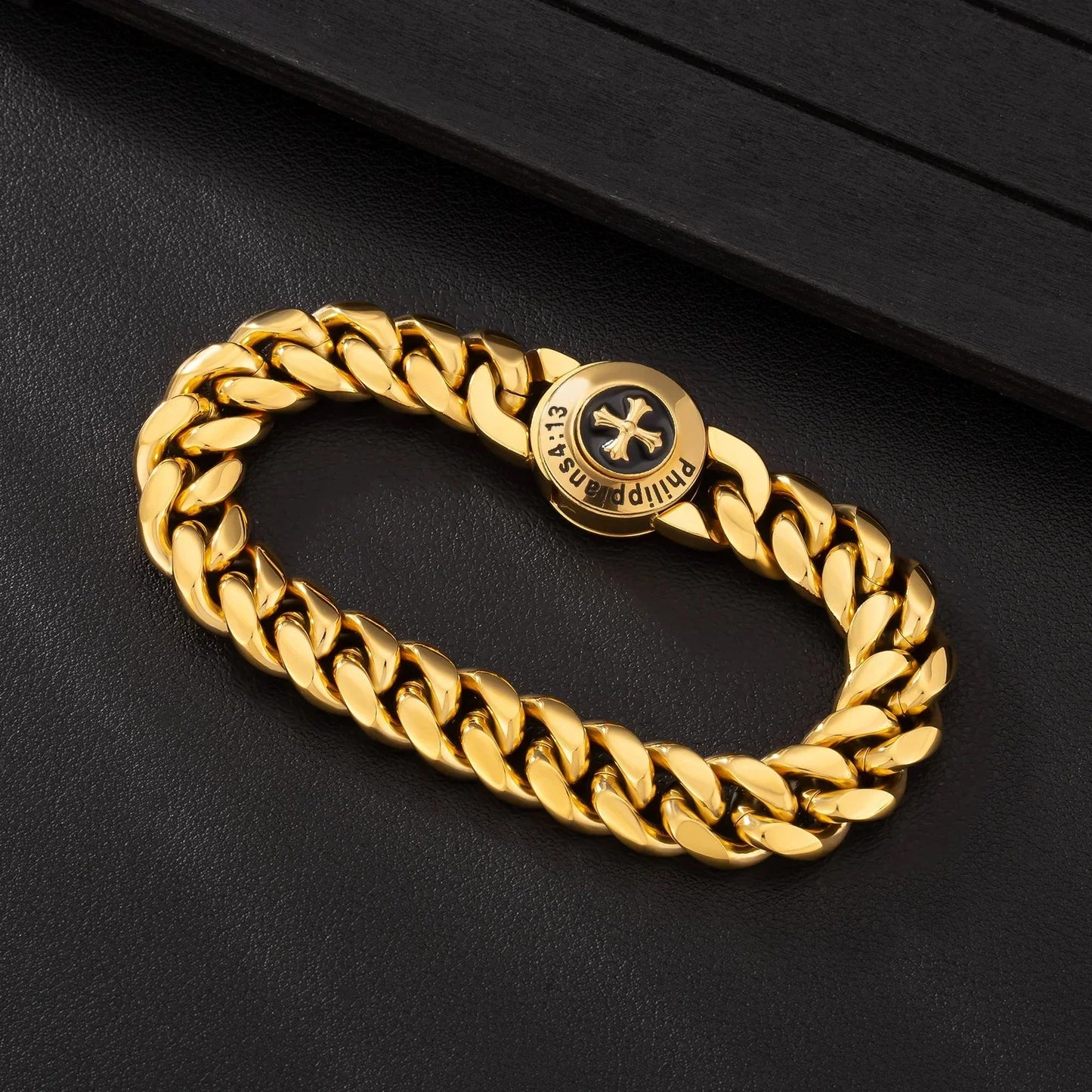 The Strength - 12mm Cuban Link Bracelet in 18K Gold Plated by Bling Proud | Urban Jewelry Online Store
