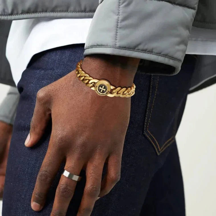The Strength - 12mm Cuban Link Bracelet in 18K Gold Plated by Bling Proud | Urban Jewelry Online Store