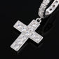 The Valor® - 925 Sterling Silver Diamond Hoop Earrings with Diamond Hanging Cross by Bling Proud | Urban Jewelry Online Store