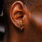 The Zeal® - 925 Sterling Silver Black & Red Ruby Diamond Men's Hoop Earrings by Bling Proud | Urban Jewelry Online Store