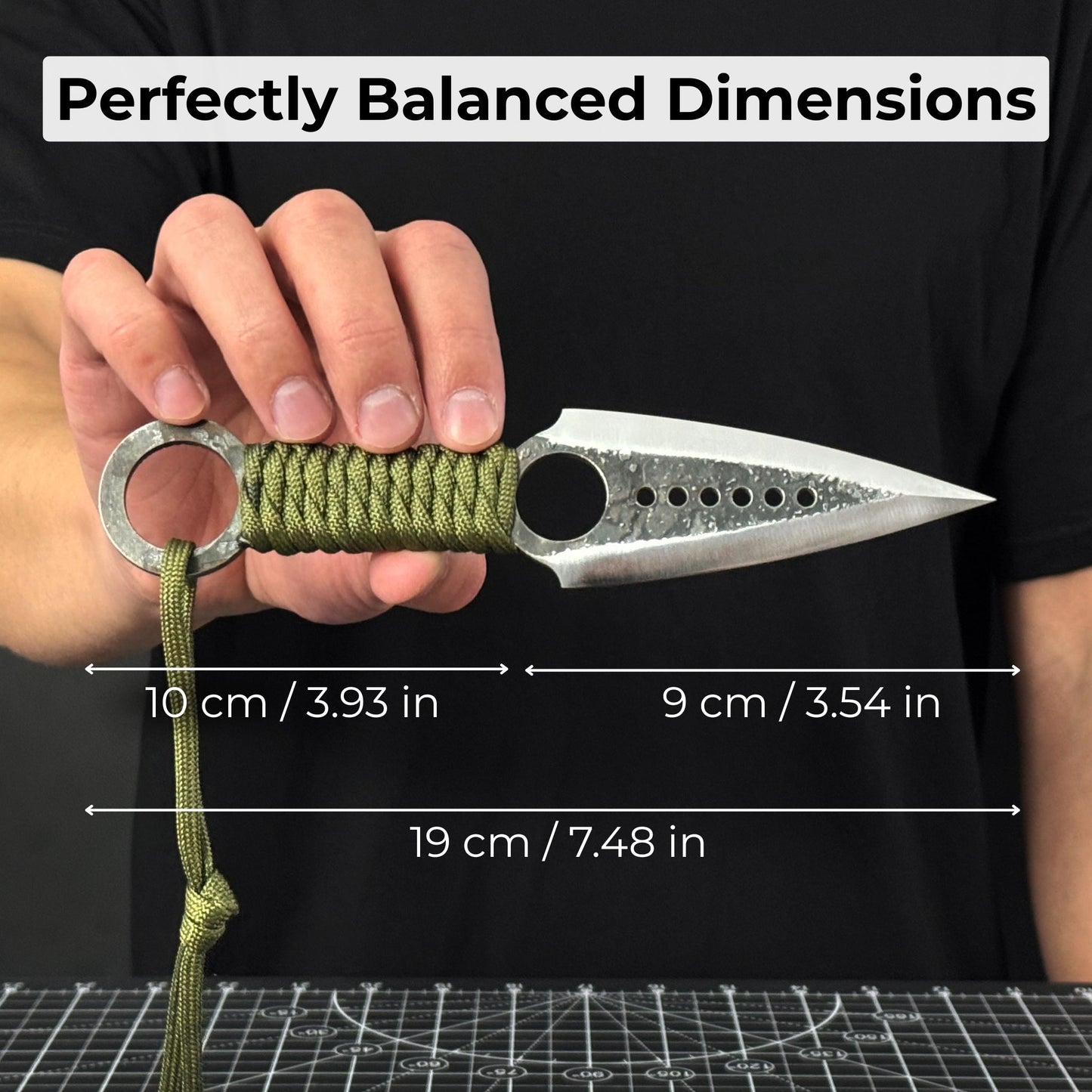 Throwing Knife with Leather Sheath, 19 cm (7.48 inches)