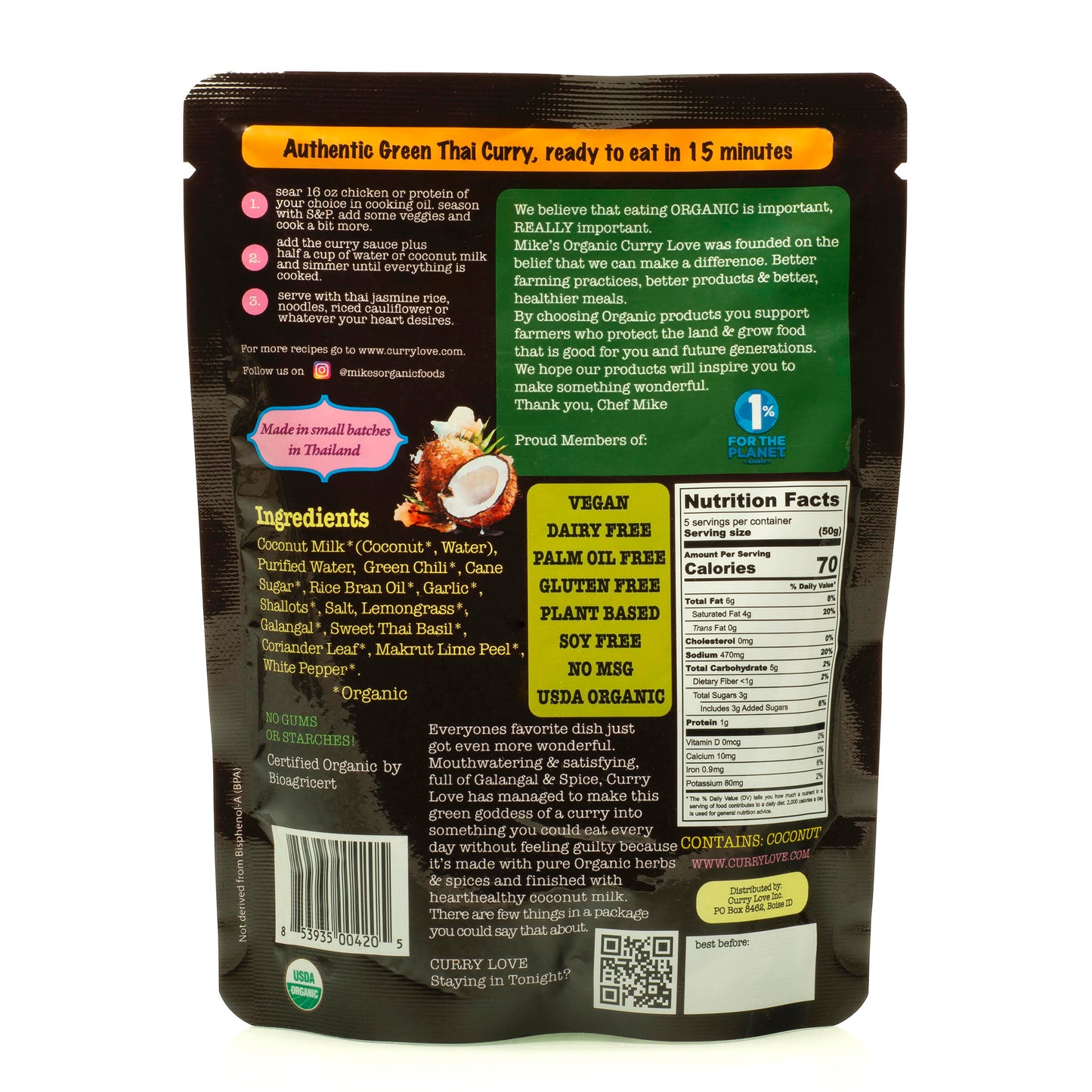 Mike's Organic Thai Style Green Curry Paste - 2.8 Oz (Pack of 6)