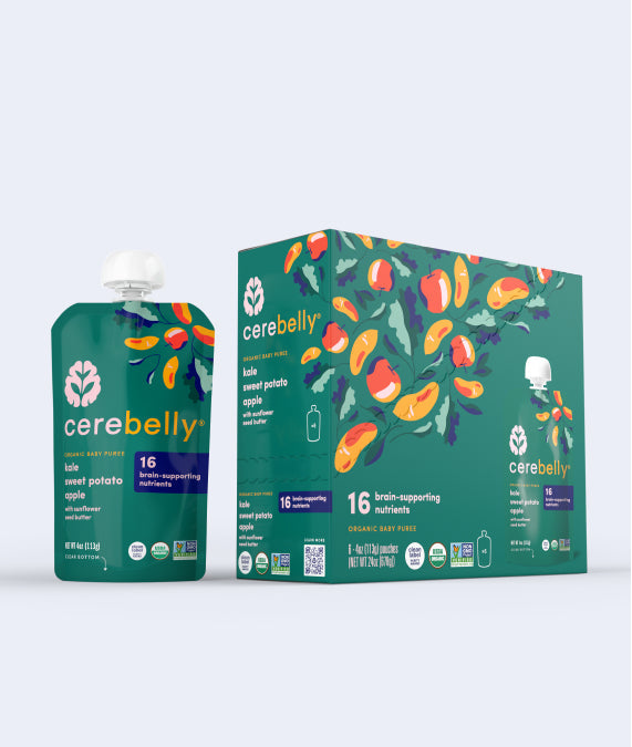 Cerebelly Organic Kale & Sweet Potato Baby Puree, 6-Pack, 4 oz Each