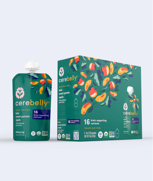 Cerebelly Organic Kale & Sweet Potato Baby Puree, 6-Pack, 4 oz Each