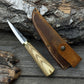 Whittling Sloyd Knife with Leather Sheath, 7.5 cm (2.95 inches)
