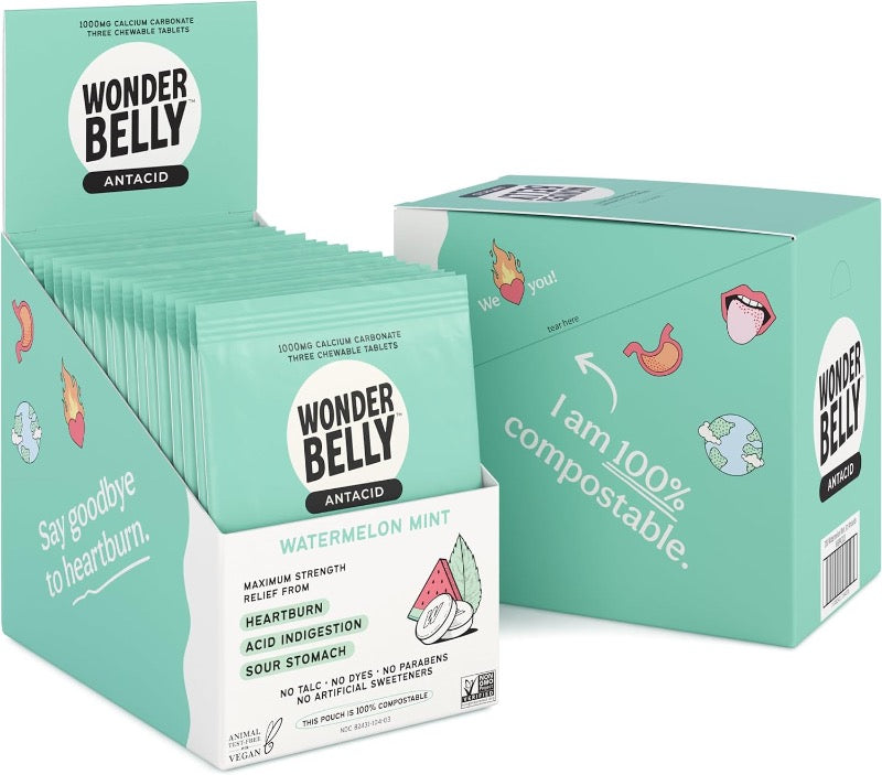 Wonder Belly Antacids Watermelon Mint - 4x 60-Count (Packaging May Vary)