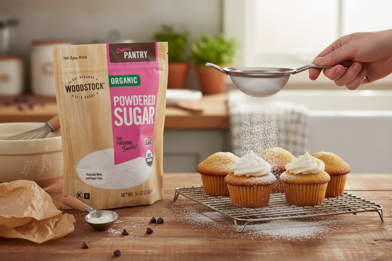 Woodstock Organic Powdered Sugar, 16 oz, Case of 12
