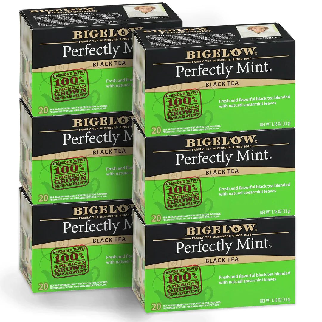 Bigelow Perfectly Mint Tea Bags, 20 Bags (Pack of 6)